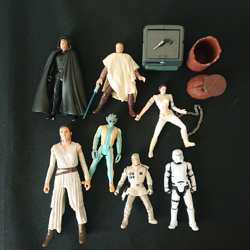 Star Wars Action Figure Lot x7 - Anakin, Luke, Rey, Greedo, Trooper